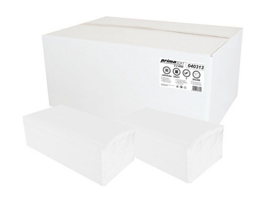 Pap. ruč. Z-Z 2V celulóza 3000ks 25x22cm - Papírová hygiena Papírové ručníky Z-Z 2 vrstvé